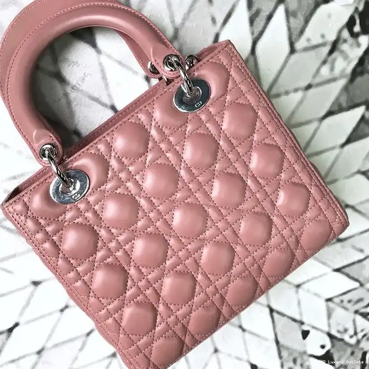 Cheap Silver Cannage Medium Lambskin Nude Lady Dior Bag 0629 Luxury